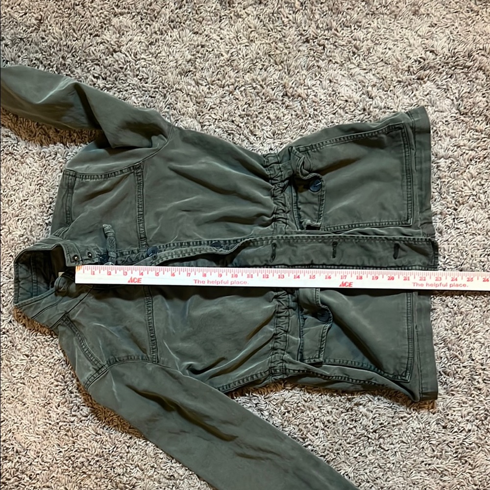 Lucky Brand Women’s Utility Jacket Green Zip and Button Size Small - Picture 10 of 11